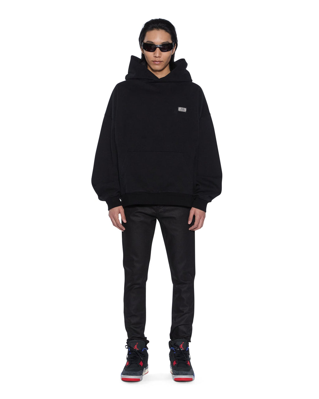 MENS LORDS EKCESS HOODIE JET BLACK FLEECE
