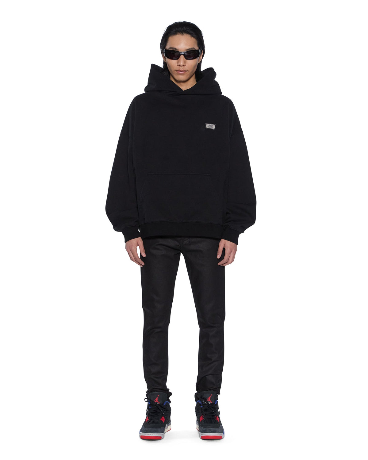 MENS LORDS EKCESS HOODIE JET BLACK FLEECE