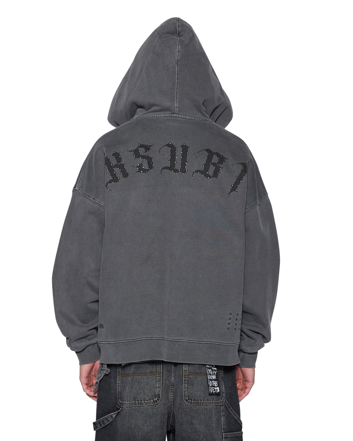 MENS SERPENT EKCESS HOODIE FADED BLACK FLEECE