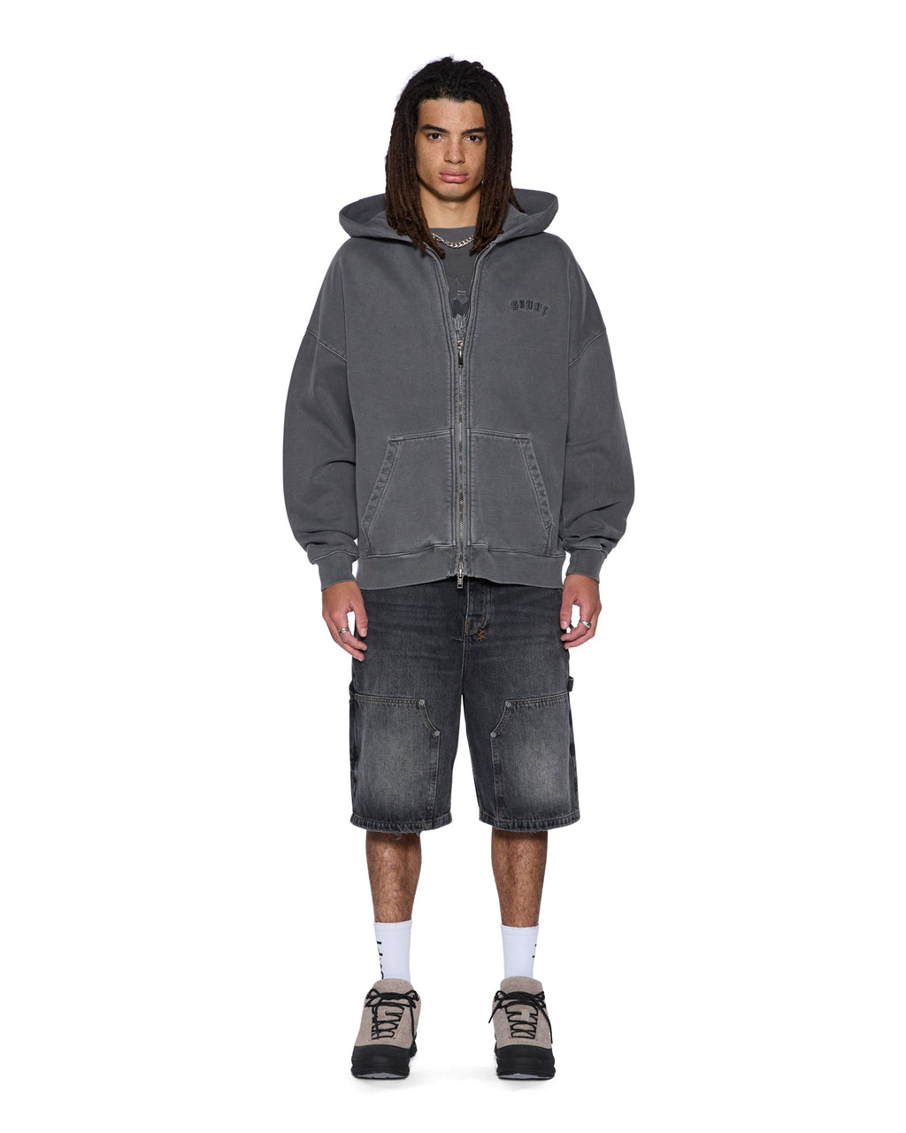 MENS SERPENT EKCESS HOODIE FADED BLACK FLEECE