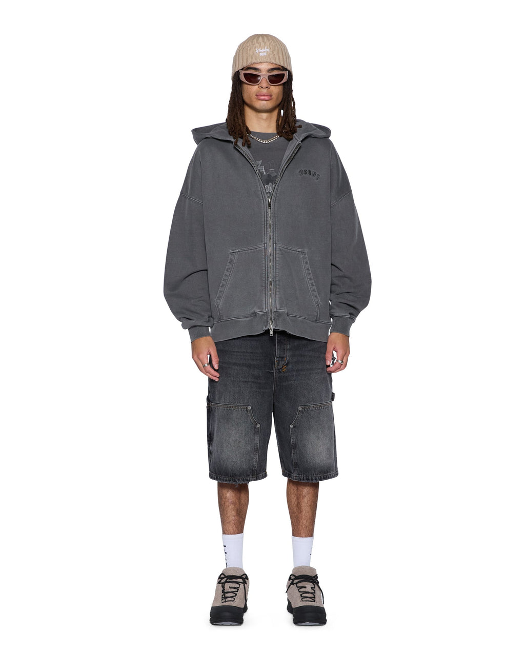 MENS SERPENT EKCESS HOODIE FADED BLACK FLEECE