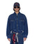 WOMENS  DISTRICT BOMBER MAYFAIR BLUE SPLICED OVERSIZED JACKETS