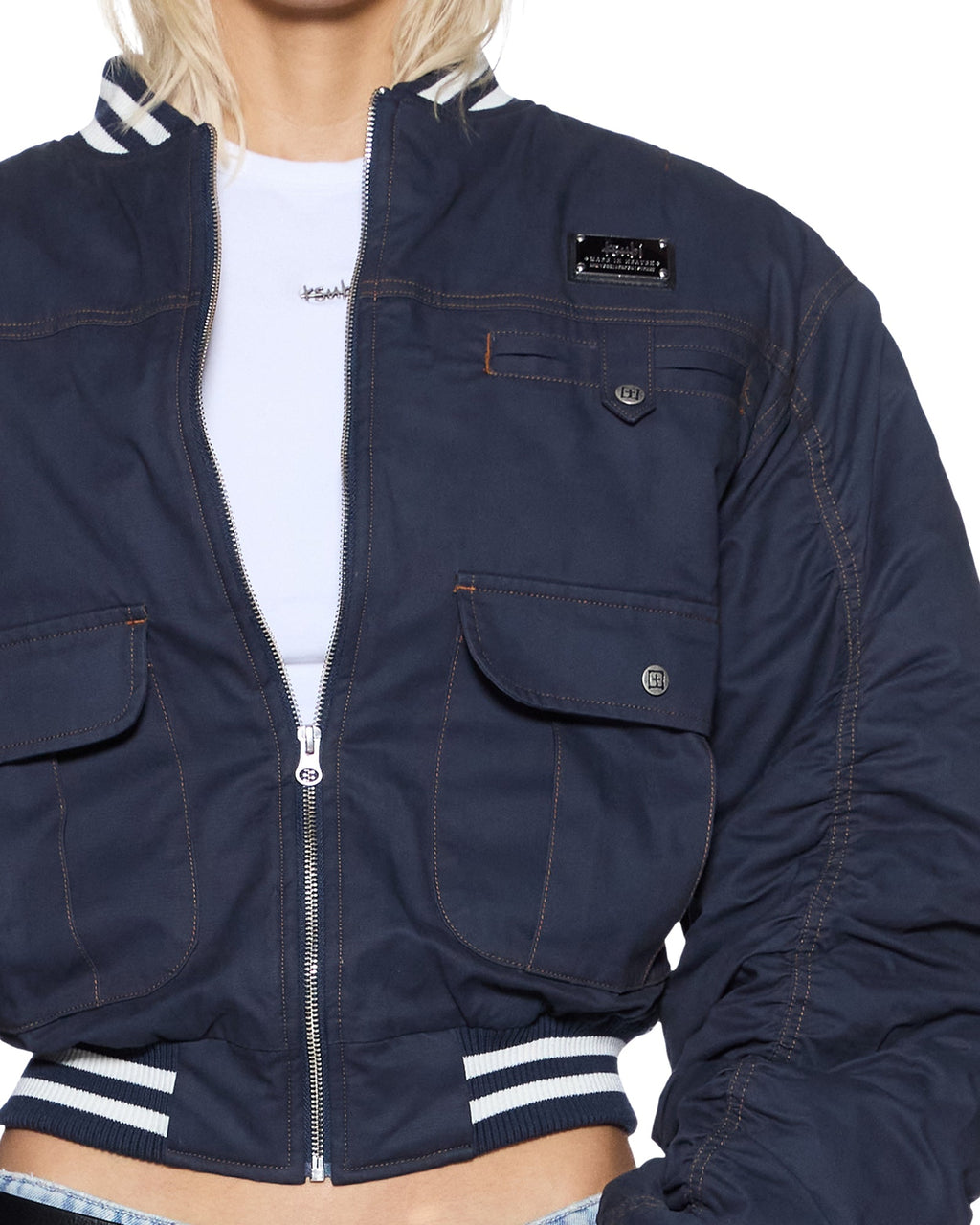 WOMENS DYNASTY BOMBER JACKET NAVY JACKETS