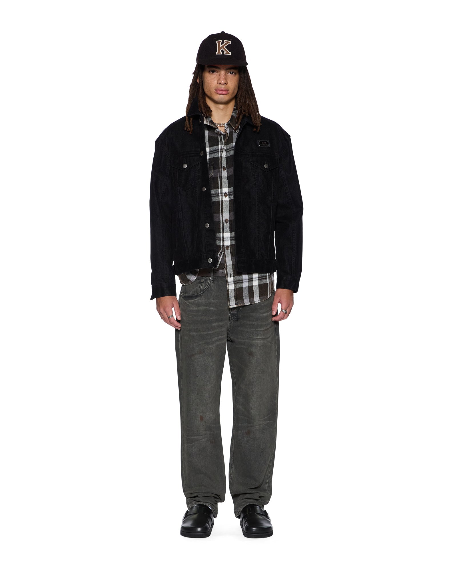 MENS  OH G JACKET FLOCKED BLACK OVERSIZED JACKETS