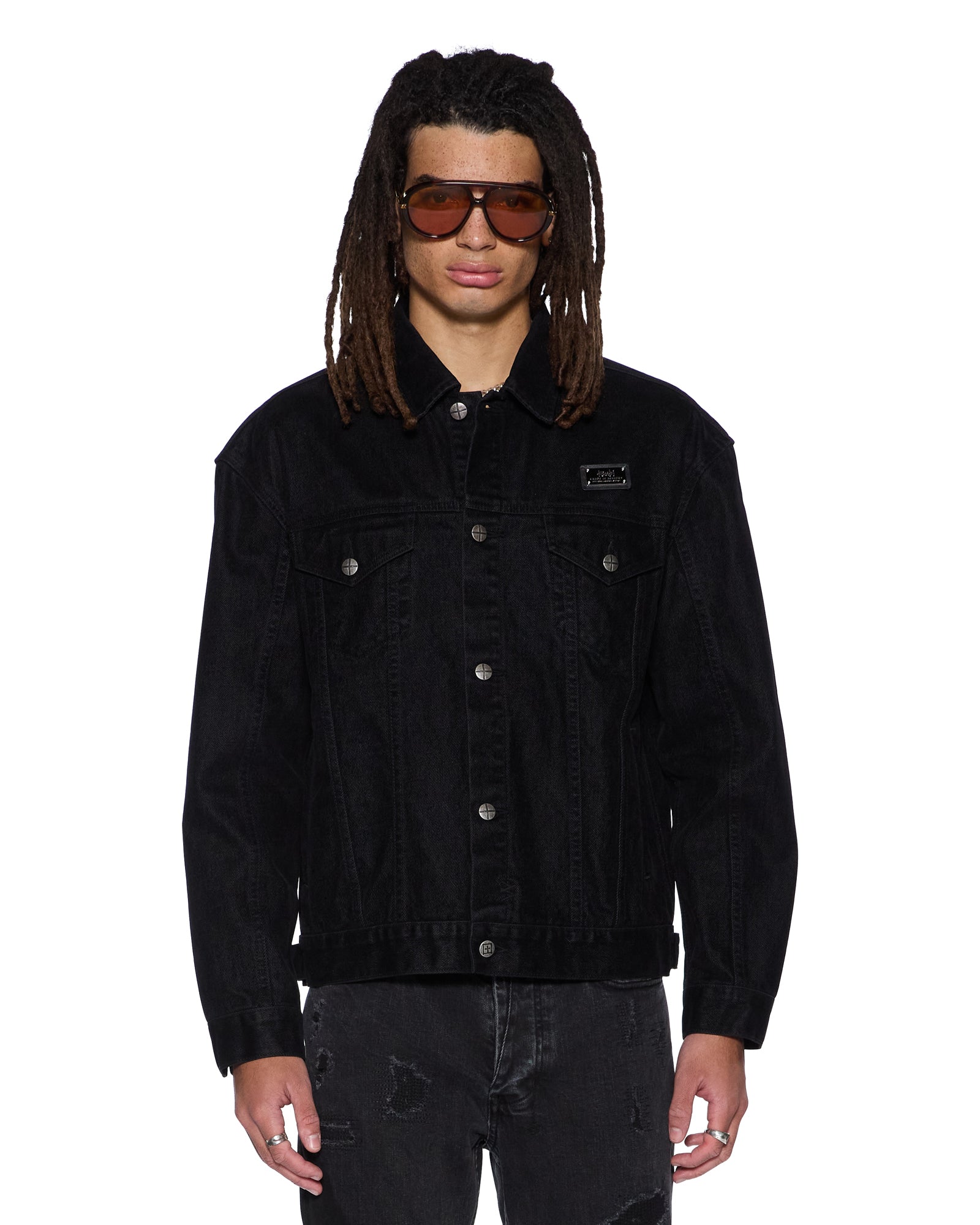 MENS  OH G JACKET FLOCKED BLACK OVERSIZED JACKETS