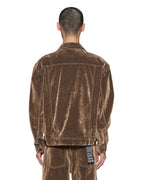Mens Oh G Jacket Flocked Tobacco Oversized Jackets - Brown