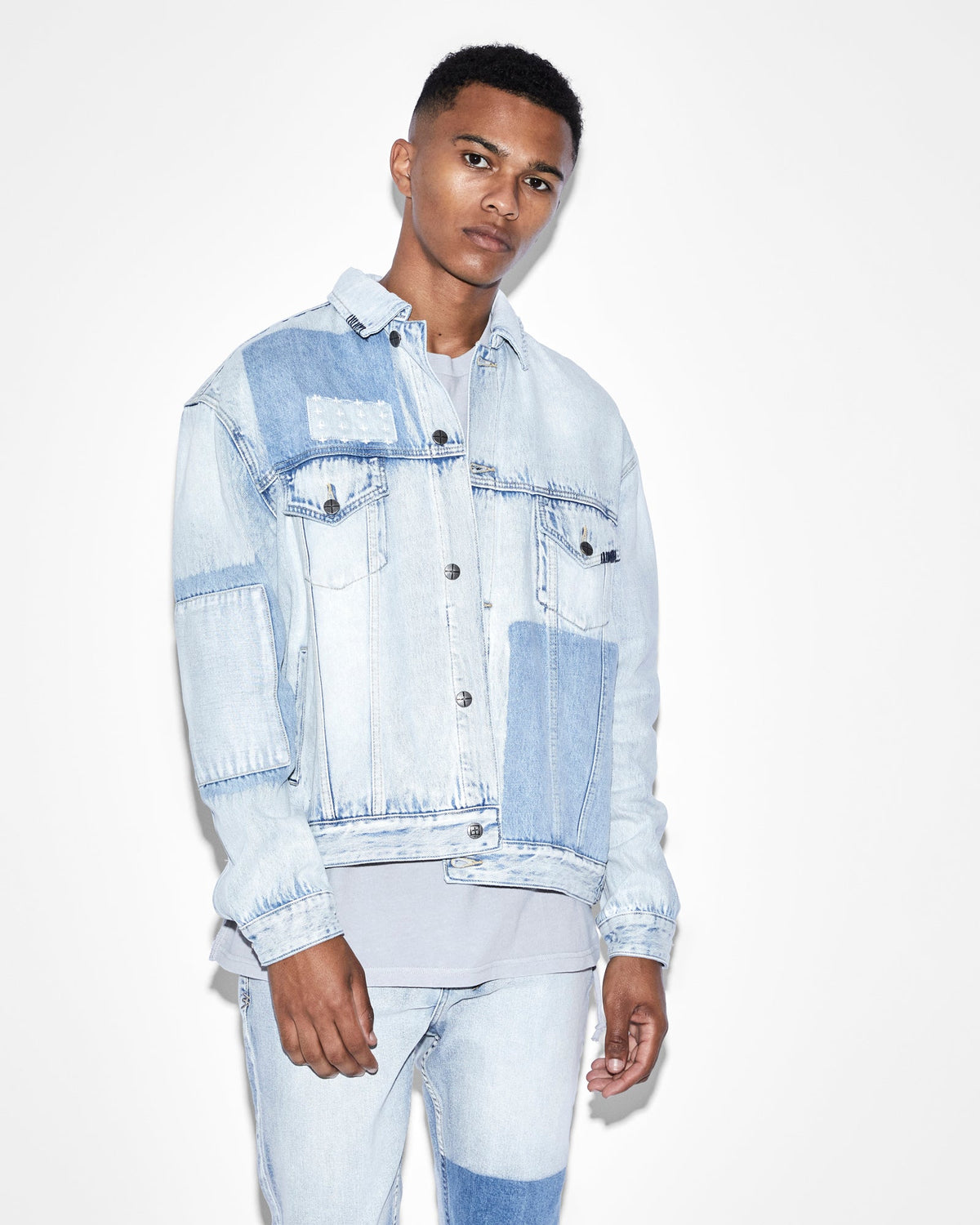 Mens Oh G Jacket 2 Tone Oversized Jackets - Denim