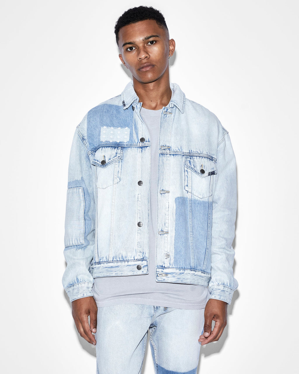 Mens Oh G Jacket 2 Tone Oversized Jackets - Denim