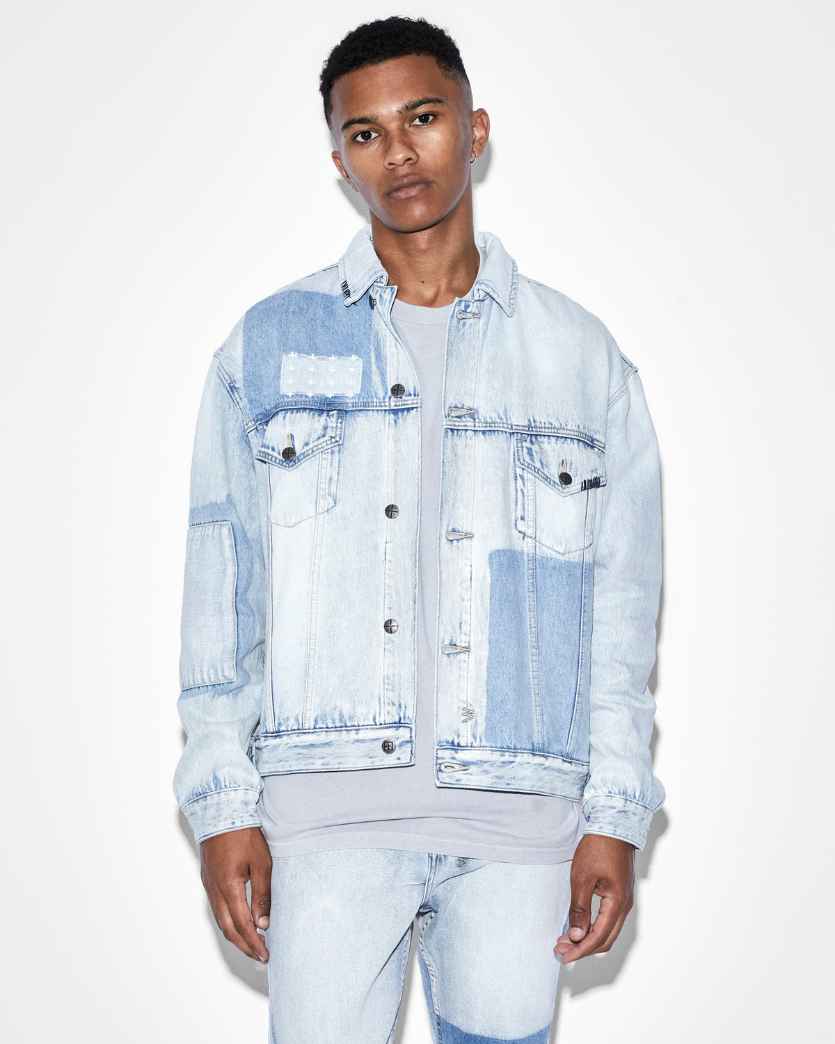 Mens Oh G Jacket 2 Tone Oversized Jackets - Denim