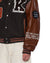 MENS  PATCHED VARSITY JACKET CHOCOLATE REGULAR JACKETS