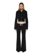 WOMENS SLIM TRUCKER JET BLACK JACKETS