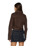 WOMENS SLIM TRUCKER SADDLE BROWN JACKETS