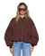 WOMENS  PILOT BOMBER CHOCOLATE OVERSIZED JACKETS