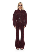 WOMENS RELAXED TRUCKER JACKET MERLOT JACKETS