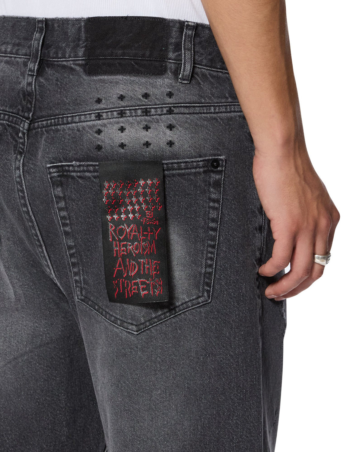 MENS ANTI K SELVEDGE CHICAGO BLACK DENIM JEANS