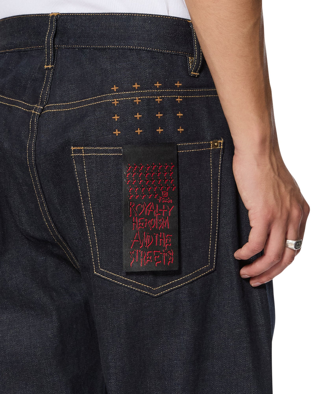 MENS ANTI K SELVEDGE RAW BLUE DENIM JEANS