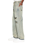 Mens Anti K Stagelight Trashed Relaxed Denim Jeans - Denim