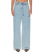 Womens Baggy Jean Rollin Kut Out Baggy Denim Jeans - Denim