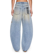 Womens Barrel Jean Field Blue Relaxed Denim Jeans - Denim