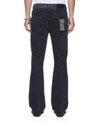 Mens Bronko Asher Black Trashed Bootcut Denim Jeans - Grey