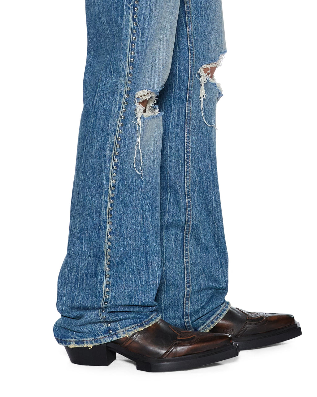 MENS BRONKO TEXAS BLUE STUDDED DENIM JEANS