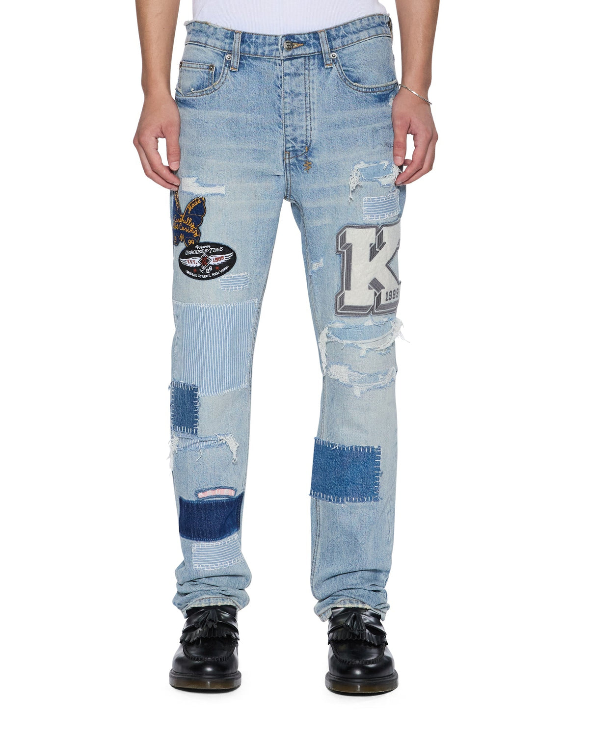 Mens Chitch Manhattan Repair Slim Denim Jeans - Denim