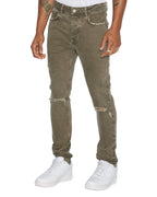 MENS CHITCH OVERDYE KHAKI DENIM JEANS