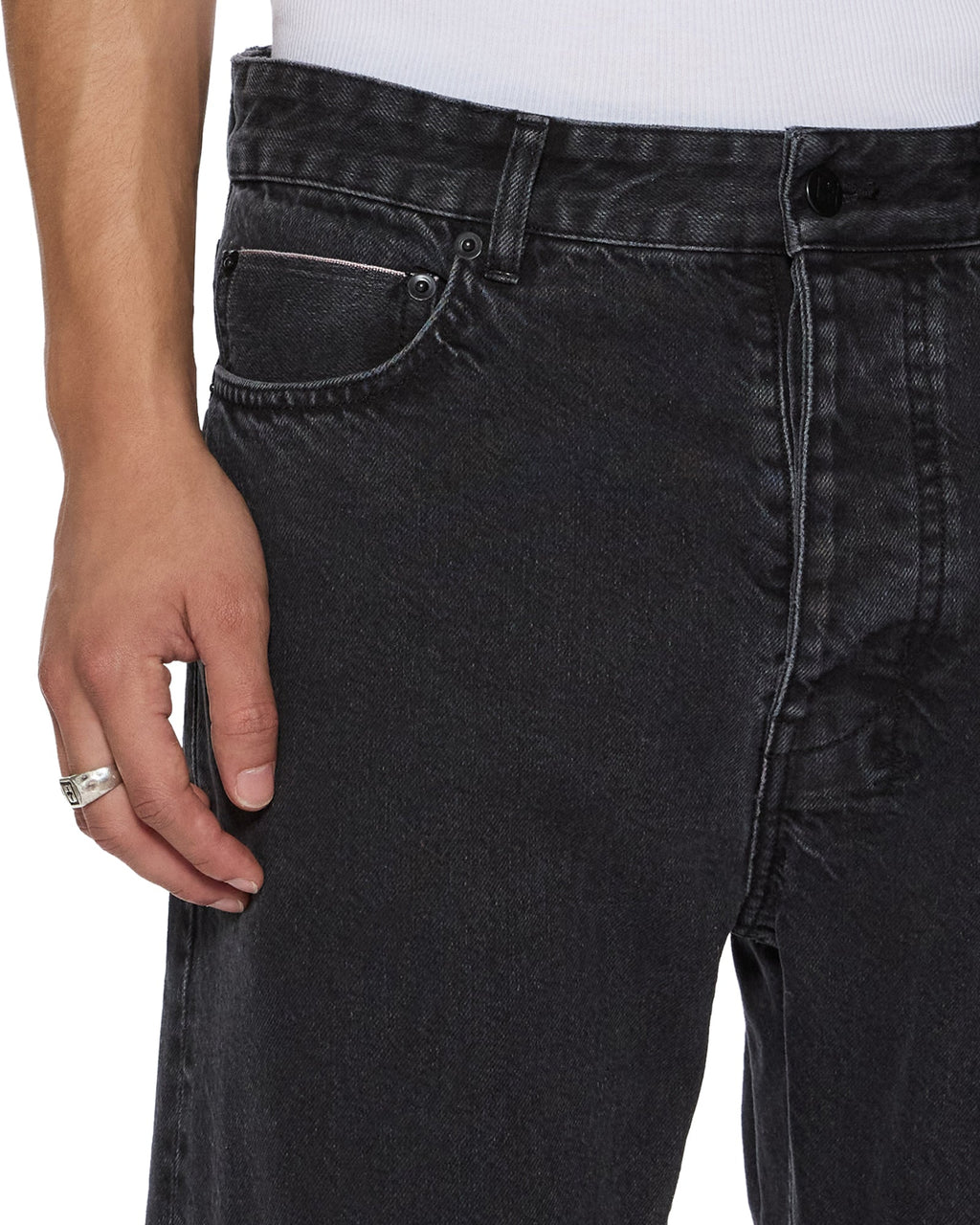 MENS HAZLOW SELVEDGE NY BLACK DENIM JEANS