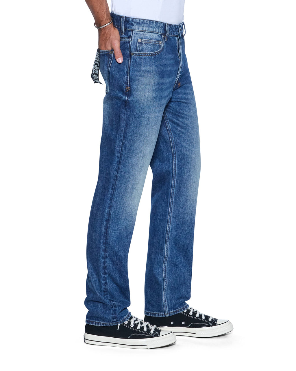Mens Hazlow Vintage Blue Straight Denim Jeans - Denim