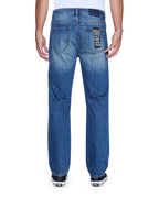 Mens Hazlow Vintage Blue Straight Denim Jeans - Denim