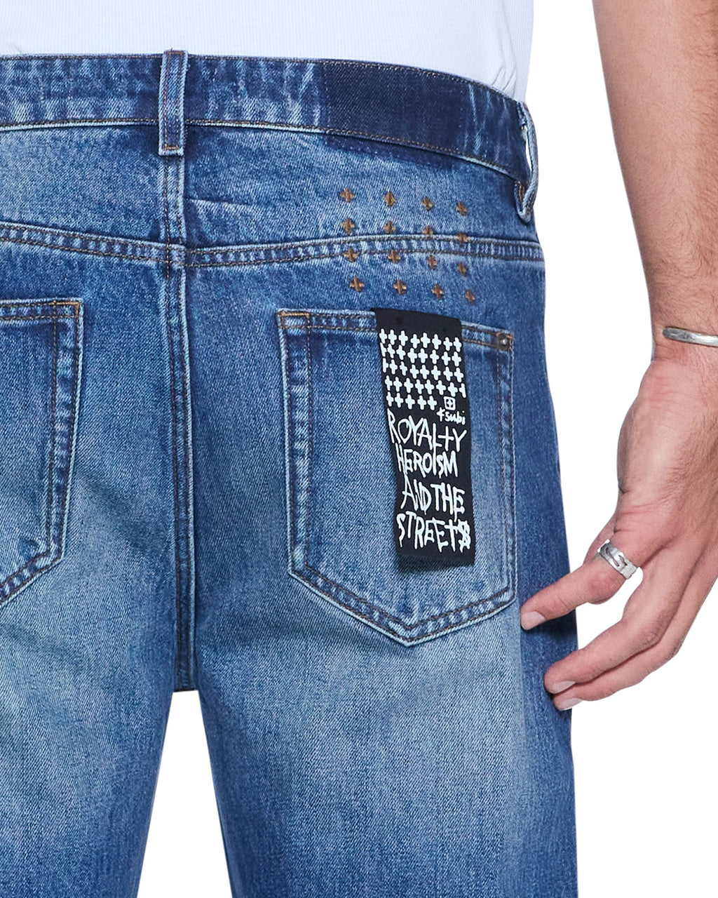 Mens Hazlow Vintage Blue Straight Denim Jeans - Denim