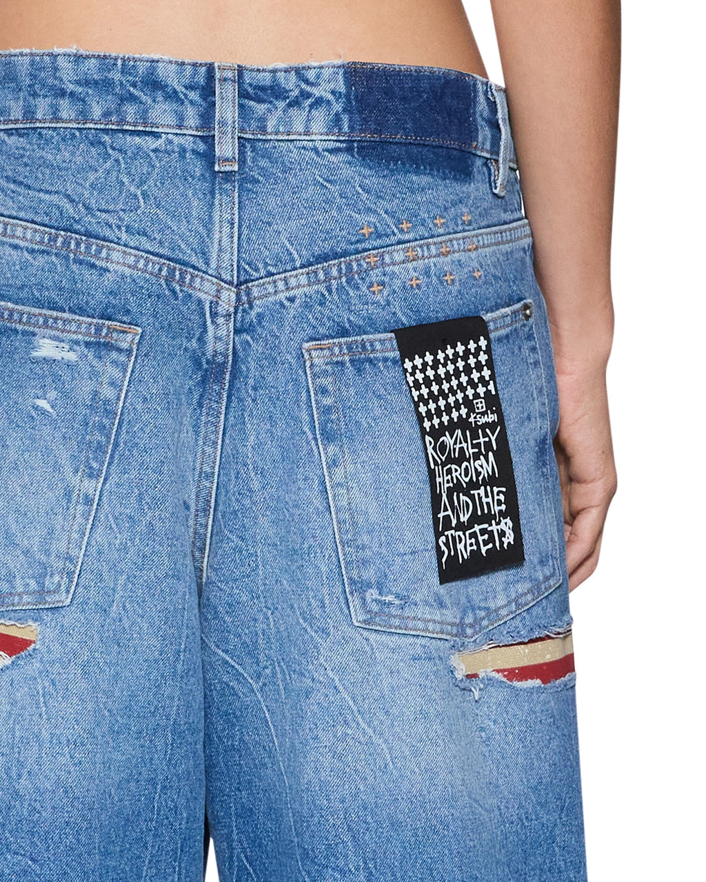 WOMENS KSUPER JEAN LIBERTY BLUE FLAG DENIM JEANS