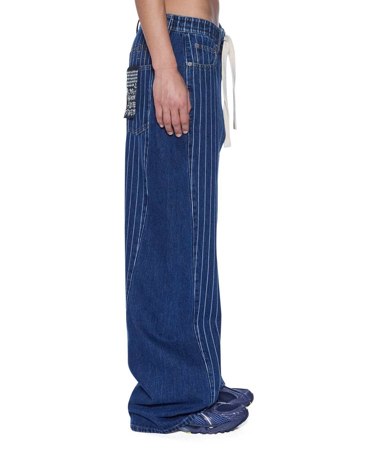 WOMENS  KSUPER MAYFAIR BLUE SPLICED BAGGY DENIM JEANS