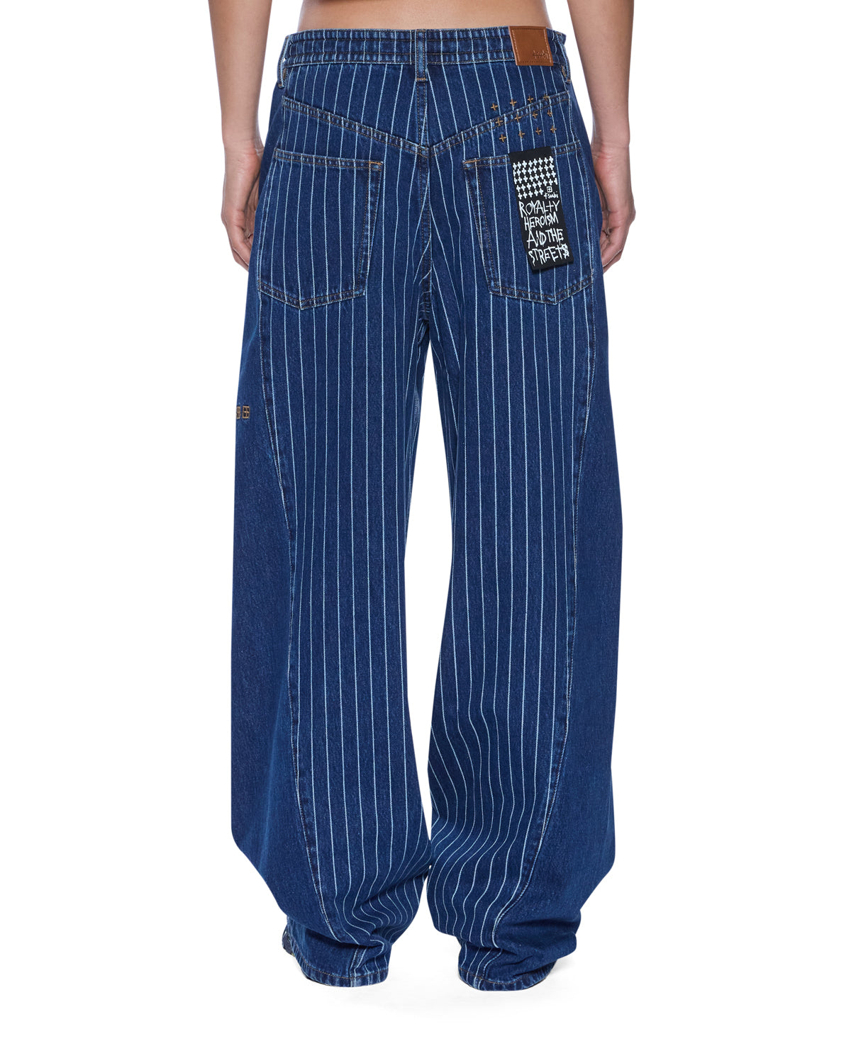 WOMENS  KSUPER MAYFAIR BLUE SPLICED BAGGY DENIM JEANS