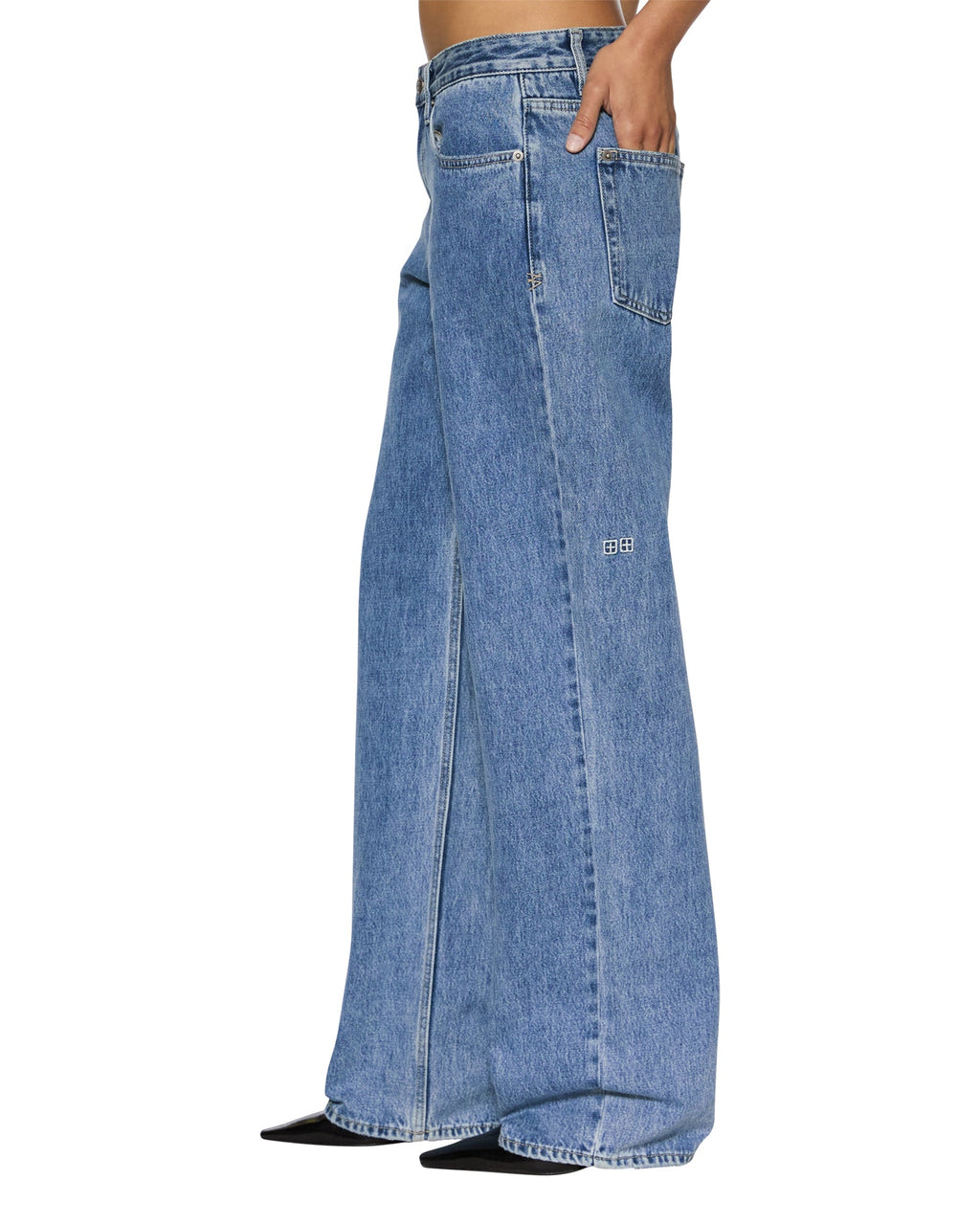 Womens Low Rider Heritage Baggy Denim Jeans - Denim