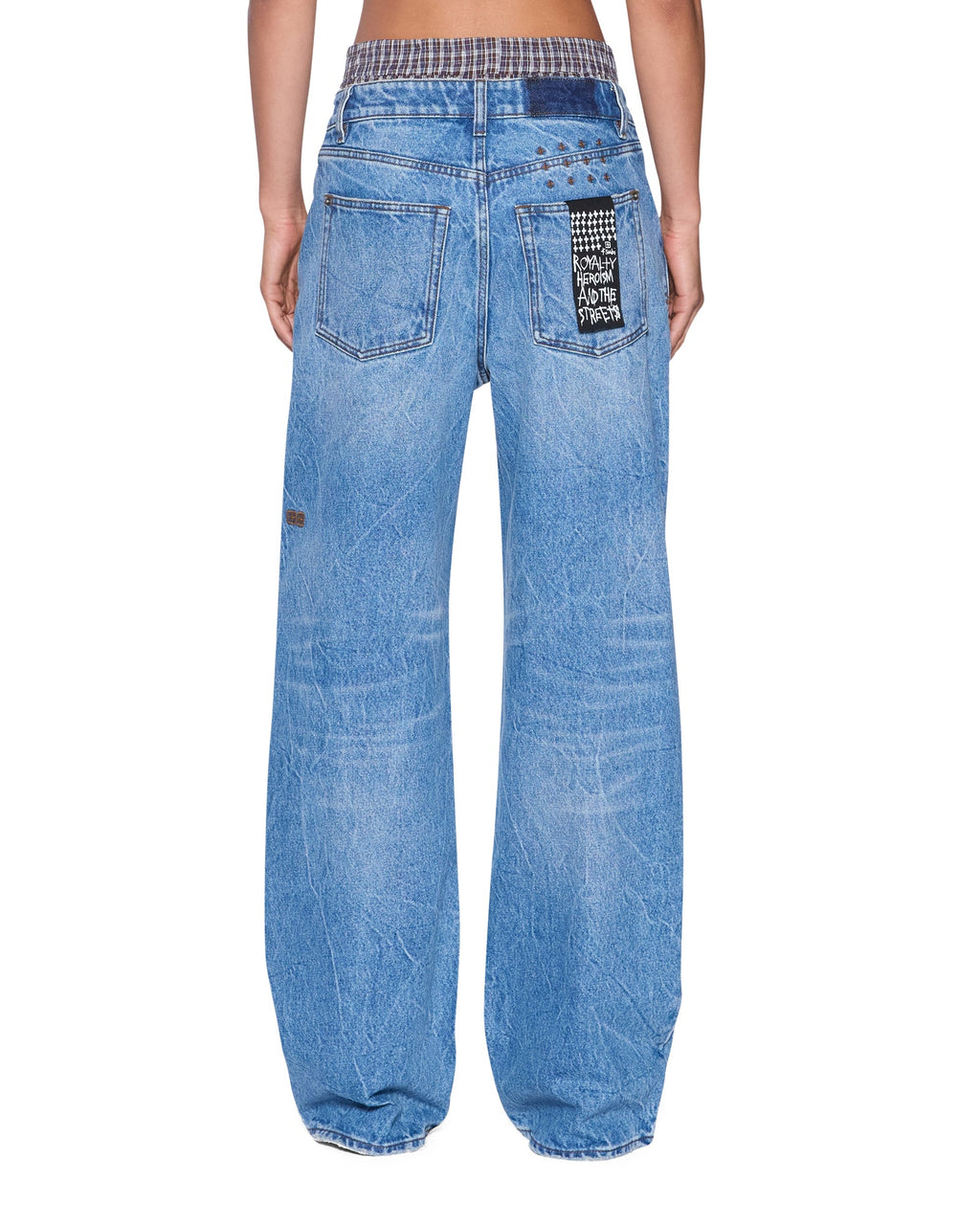 WOMENS LOW RIDER JEAN LIBERTY BLUE PLAID DENIM JEANS