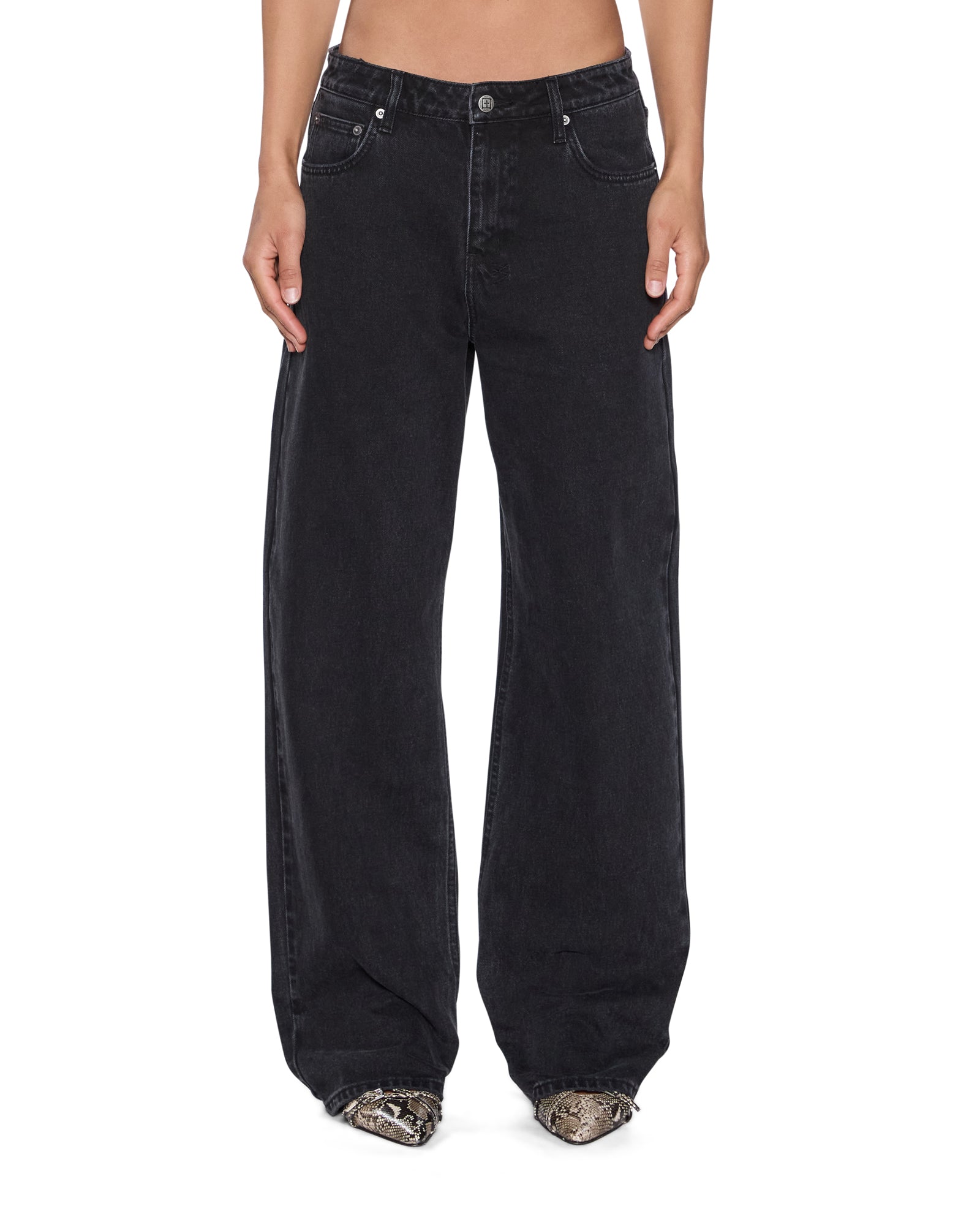 WOMENS  LOW RIDER NOIR RELAXED DENIM JEANS