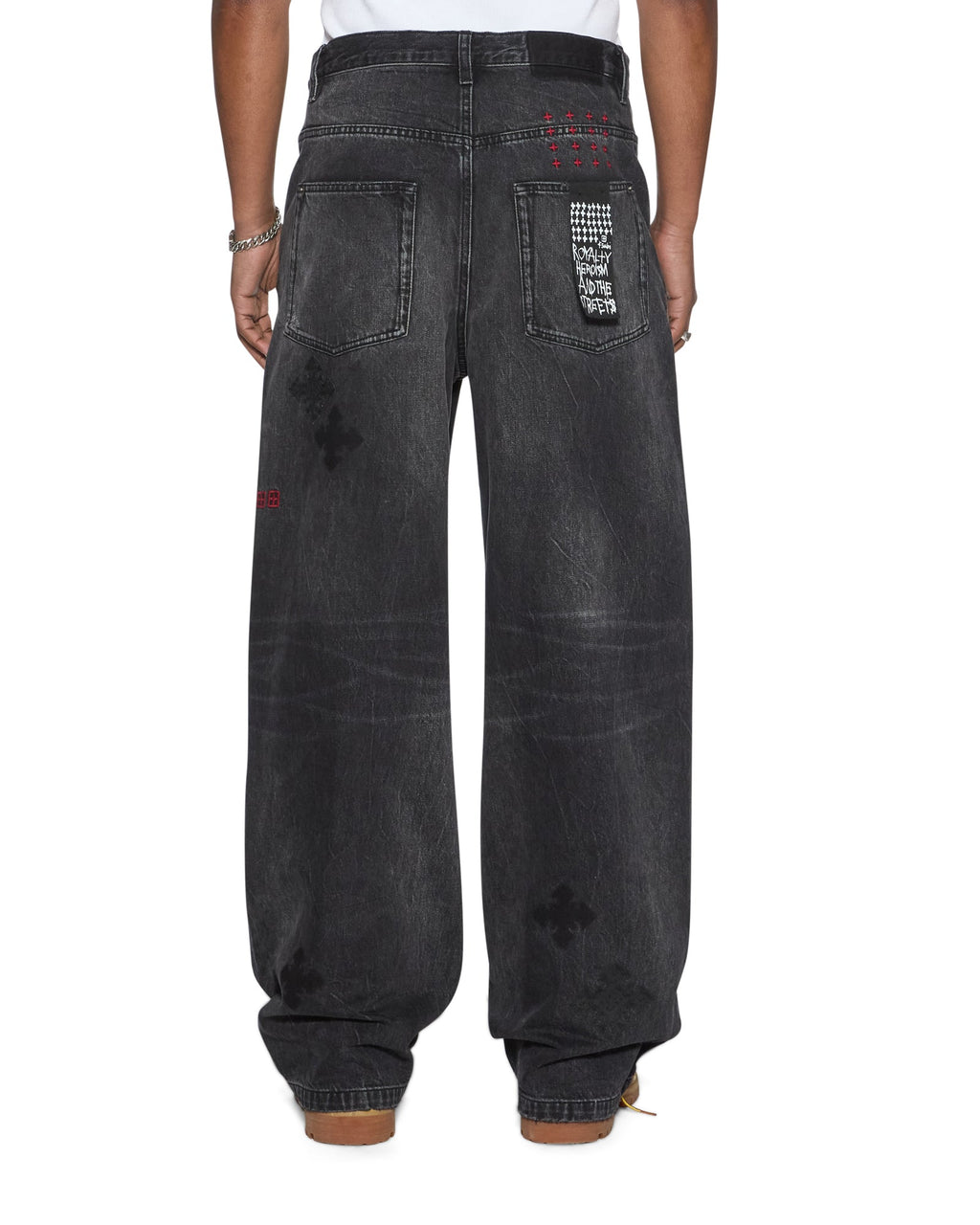 Mens Maxx Blakk Metal Kraftwerk Relaxed Denim Jeans - Black