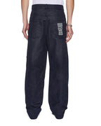 Mens Maxx Petrified Flock Relaxed Denim Jeans - Navy