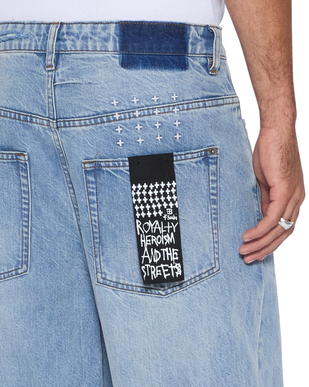 MENS MAXX STRIKER TRASHED DENIM JEANS
