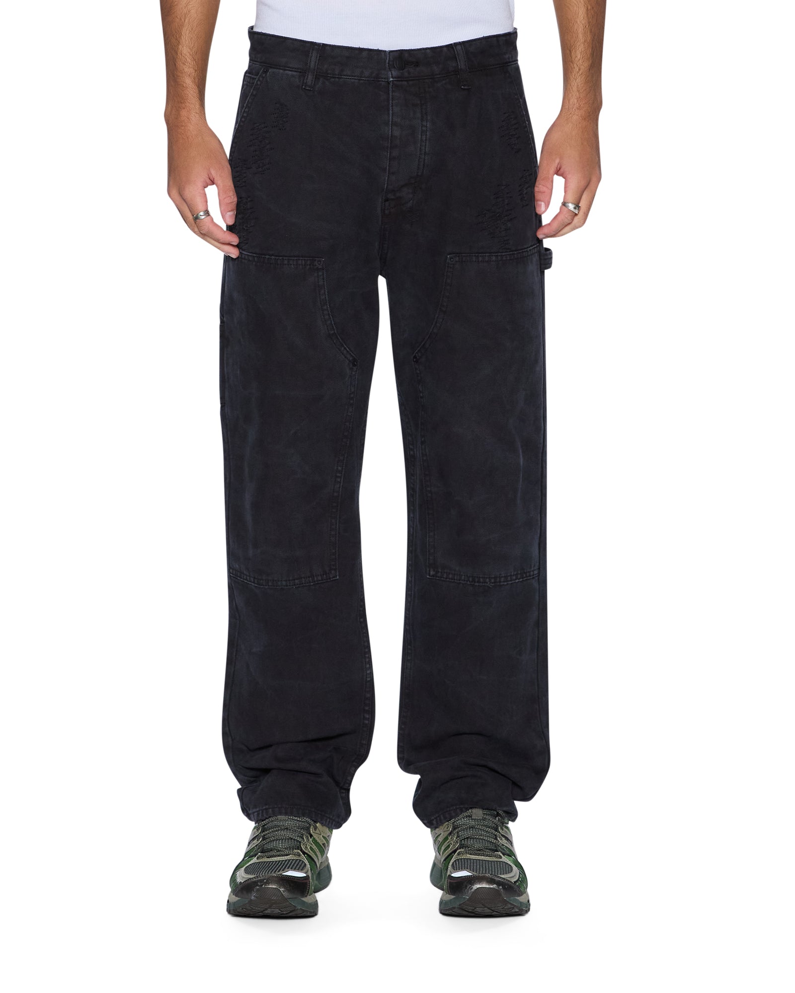 MENS  MAXX OPERATOR PANT TORQUED BLACK RELAXED DENIM JEANS