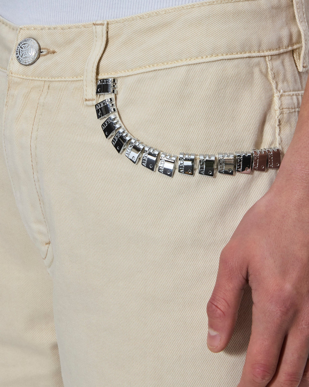 MENS KSUBI X ALICE HOLLYWOOD TORO IVORY DENIM JEANS
