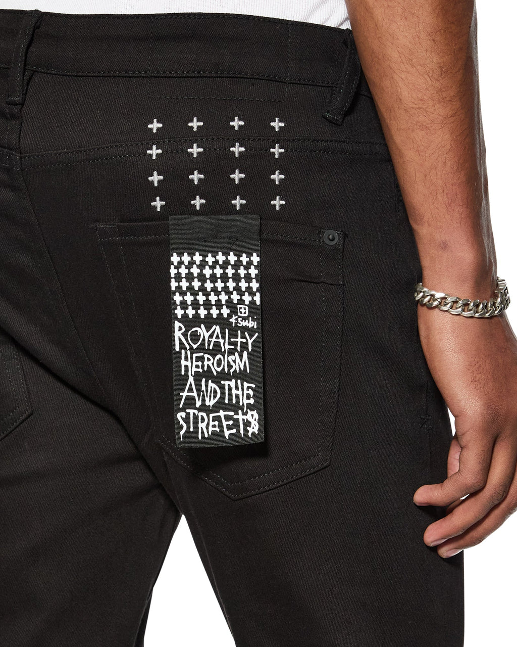 MENS VAN WINKLE ACE BLACK SLICE DENIM JEANS