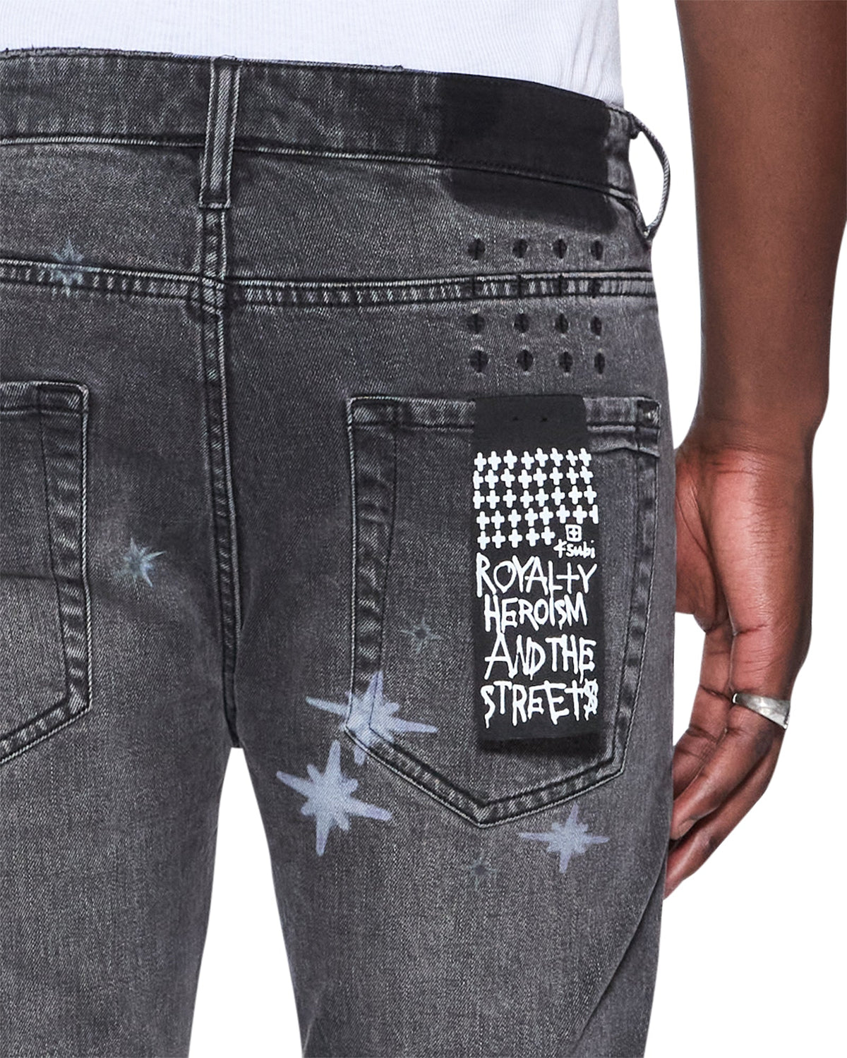 Mens Van Winkle Axl Cherub Skinny Denim Jeans - Grey