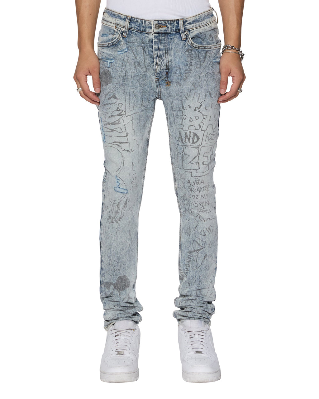Mens Van Winkle Bunker Blue Noize Skinny Denim Jeans - Denim