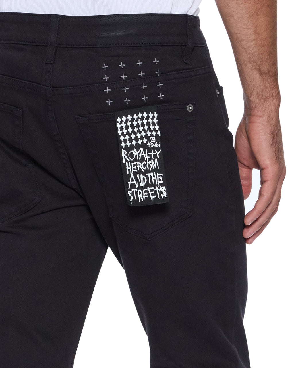 MENS VAN WINKLE JASPER BLACK ARCH DENIM JEANS