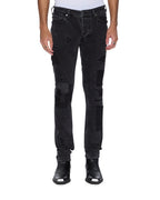 MENS VAN WINKLE LED BLACK ROCKSTAR REPAIR DENIM JEANS