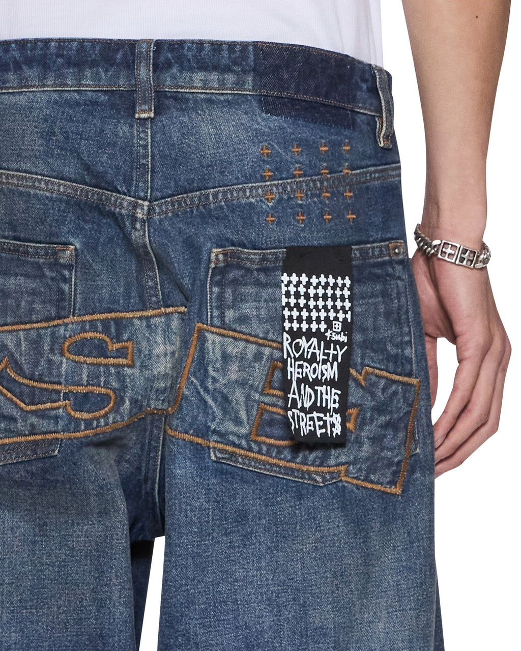 Mens Vorteks K-dip Blue Barrel Leg Denim Jeans - Denim