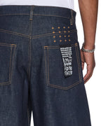 Mens Vorteks Raw Barrel Leg Denim Jeans - Denim