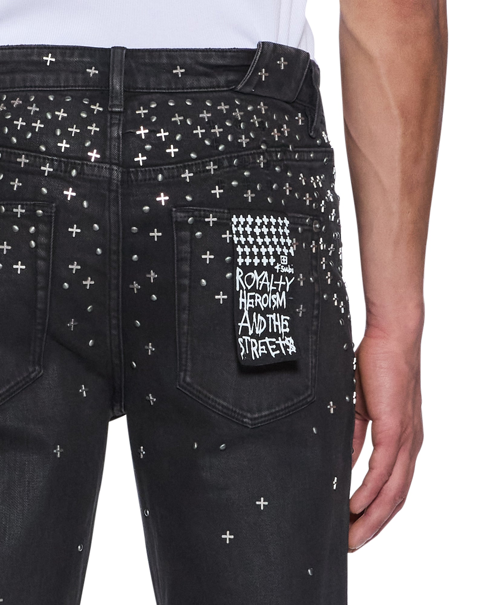 MENS  CHITCH BACKSTAGE BLACK METALIK SLIM DENIM JEANS